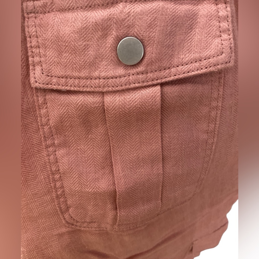 Nicole Miller New York 100% Linen Cargo Jogger Pants Pink XS - Picture 4 of 6